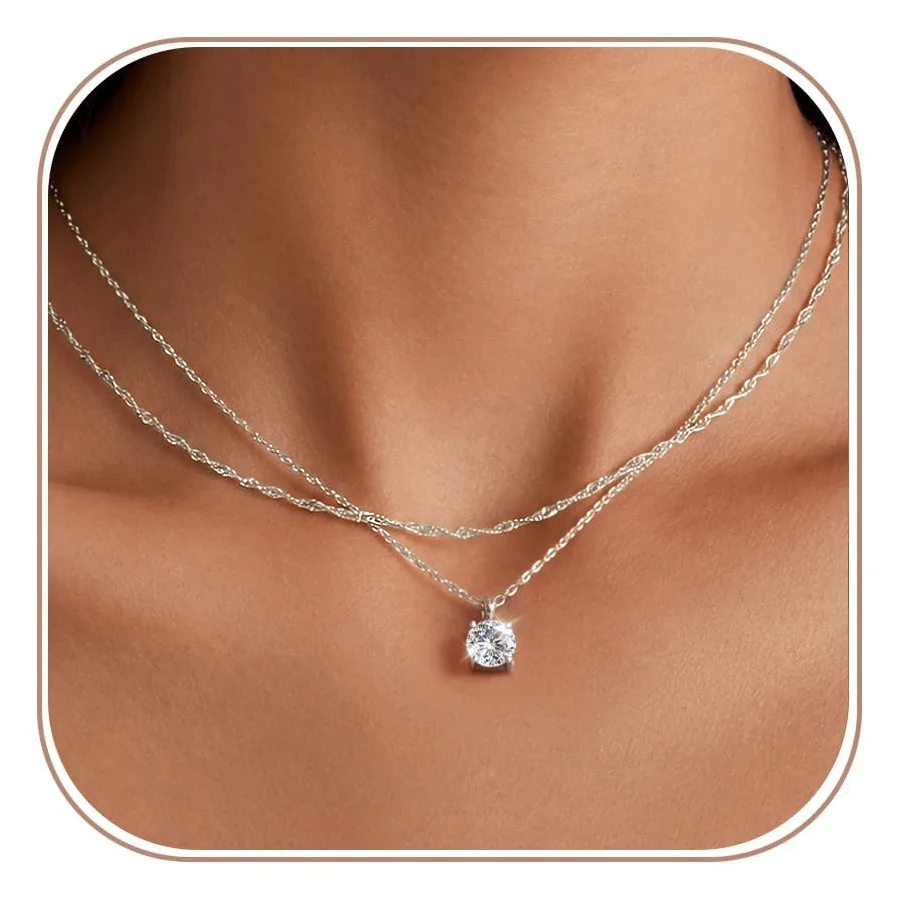 DAILI Layered necklace with cubic zirconia