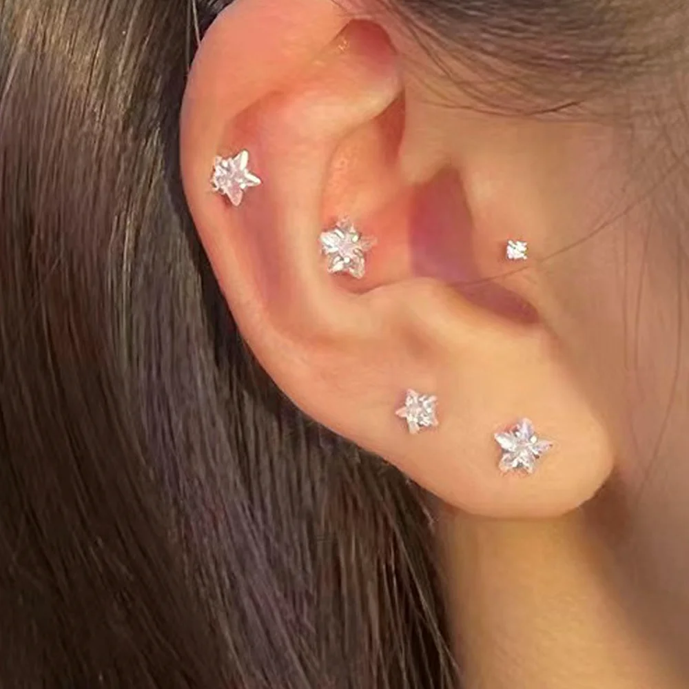 DAILI Flat back earrings with a heart, view 4