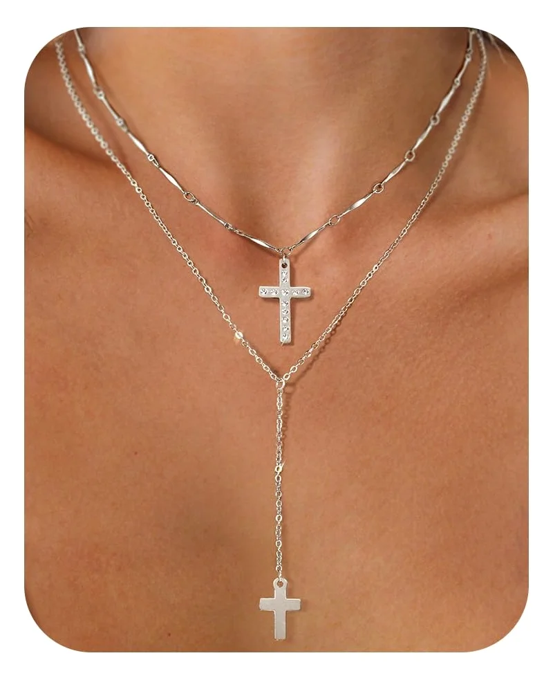 DAILI Dainty layered necklace with cubic zirconia, cubic zirconia