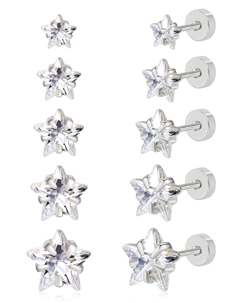 DAILI Flat back earrings with a heart