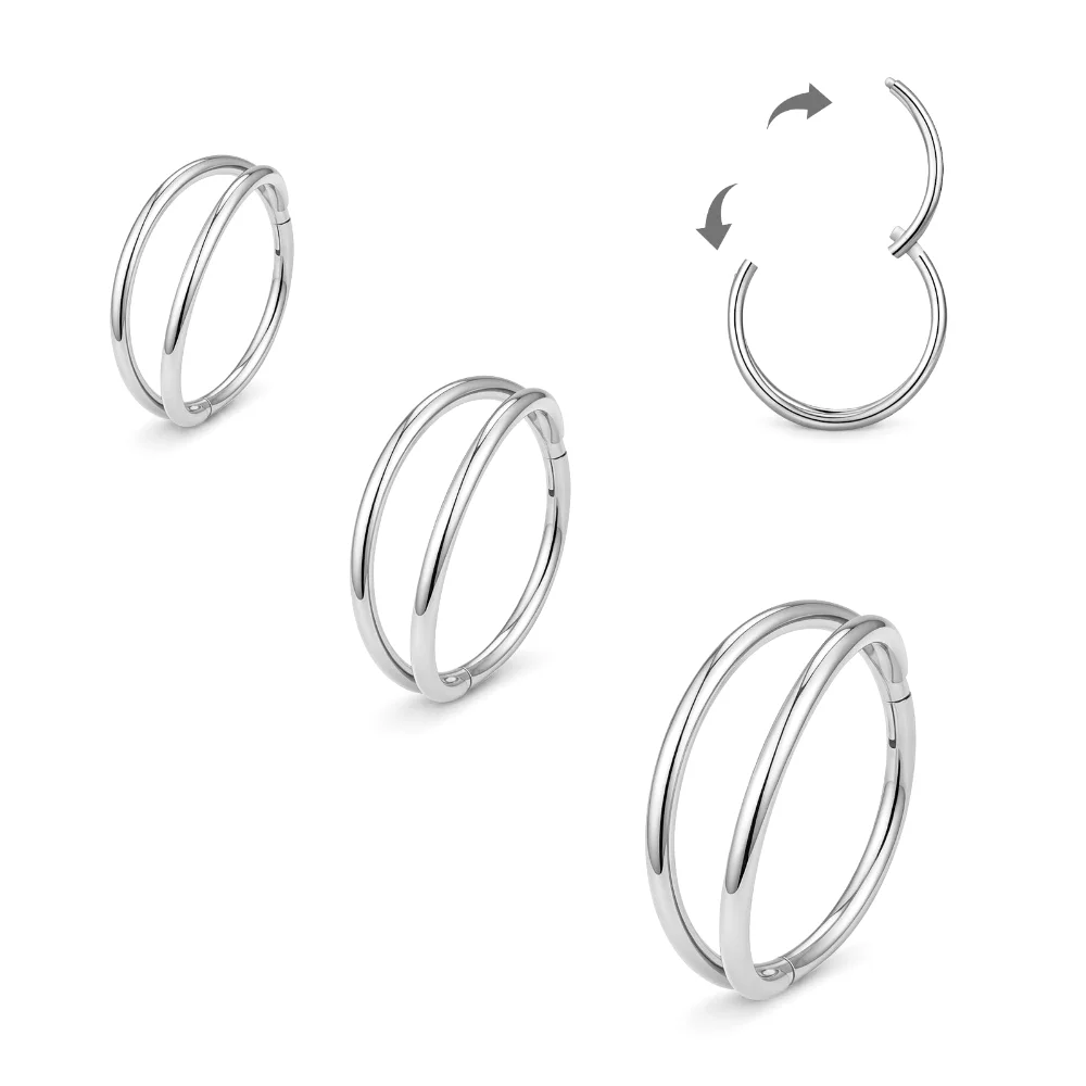 DAILI Titanium double nose hoop
