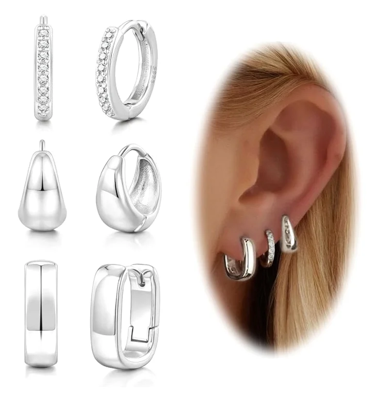 DAILI Hoop earrings with cubic zirconia