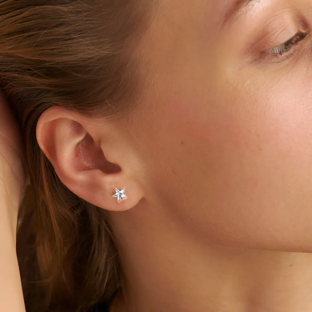 DAILI Flat back earrings with a heart, view 2
